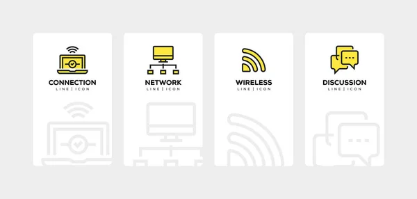 COMMUNICATION LINE ICON SET — Stock Photo, Image