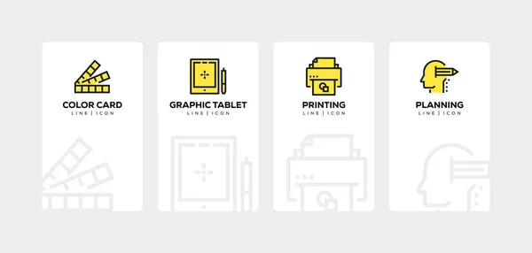 Projekt i kreatywność linia Icon Set — Zdjęcie stockowe