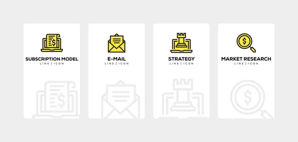 Digitale Marketing lijn Icon Set — Stockfoto