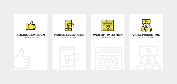 DIGITAL MARKETING LINE ICON SET — Stock Photo, Image