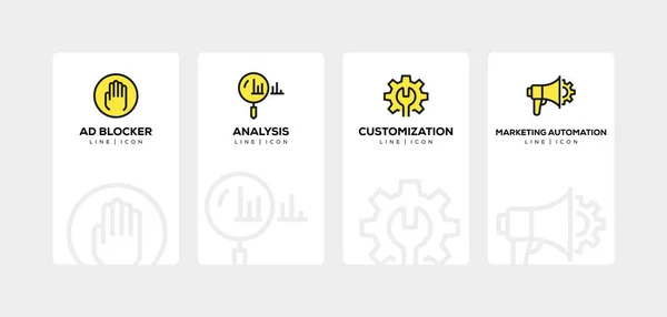 Digitale Marketing lijn Icon Set — Stockfoto