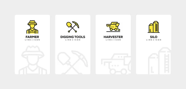FARM AND AGRICULTURE LINE ICON SET — Stock Photo, Image
