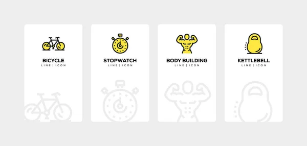 Fitness satır Icon set — Stok fotoğraf