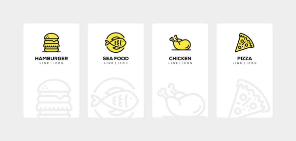 Essen und Trinken Linie Icon Set — Stockfoto