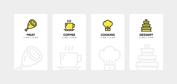 LIGNE ALIMENTAIRE ET BOISSON ICON SET — Photo