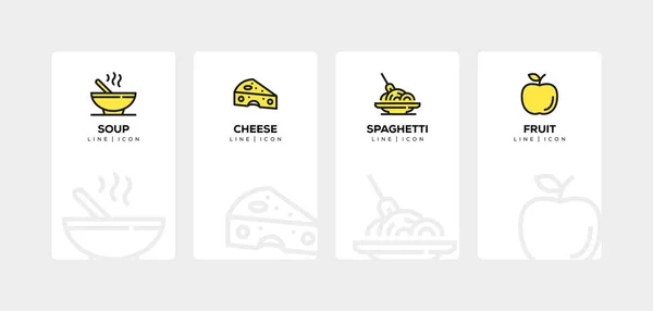 Essen und Trinken Linie Icon Set — Stockfoto