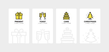 parti çizgi Icon set