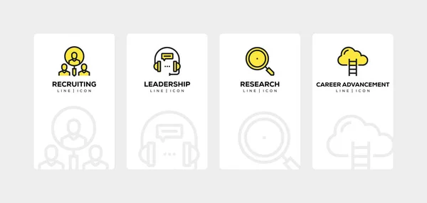 HUMAN RESOURCES LINE ICON SET — Stock Photo, Image