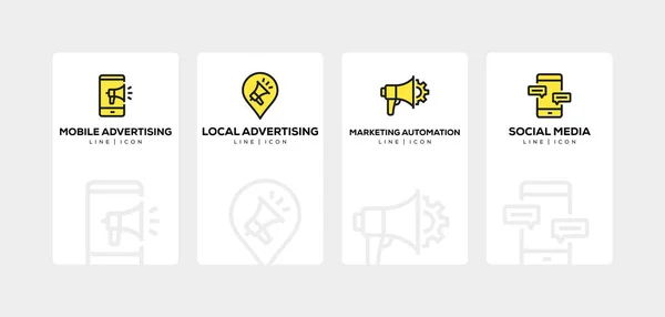 MARKETING LINE ICON SET — Stock Photo, Image