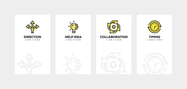 Vedení linky Icon Set — Stock fotografie