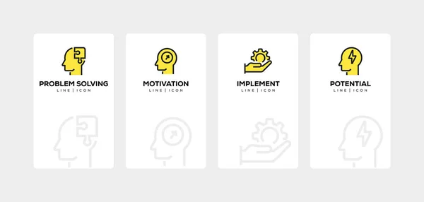 Mentoring lijn Icon Set — Stockfoto