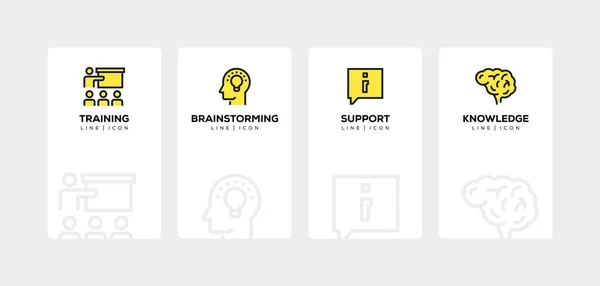 Mentoring lijn Icon Set — Stockfoto