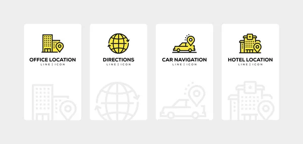 NAVIGATION LINE ICON SET — Stock Photo, Image