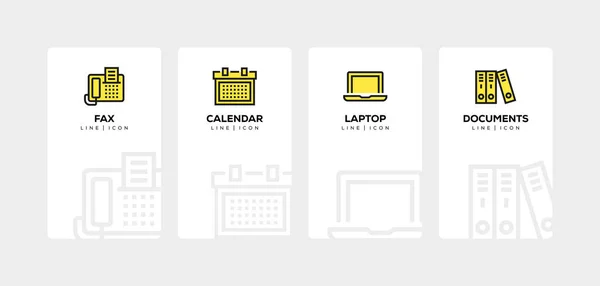 OFFICE LINE ICON SET — Stock Photo, Image