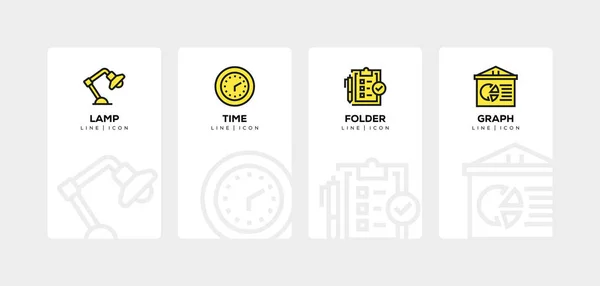 OFFICE LINE ICON SET — Stock Photo, Image