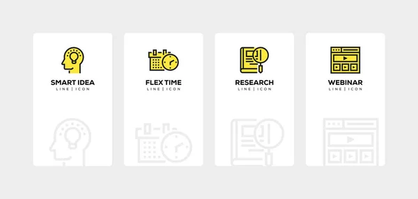 Online onderwijs lijn Icon Set — Stockfoto