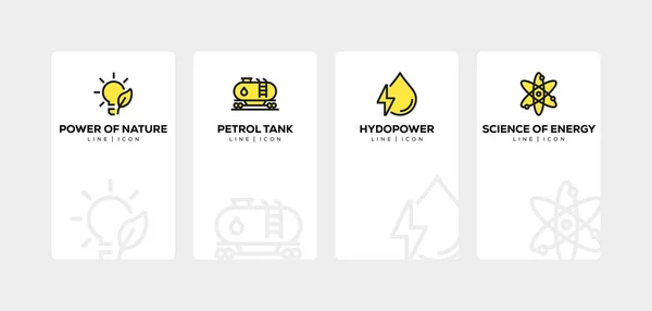 Conjunto de iconos de línea de energía y energía — Foto de Stock