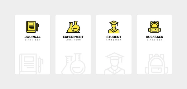 SCHOOL LINHA ICON SET — Fotografia de Stock