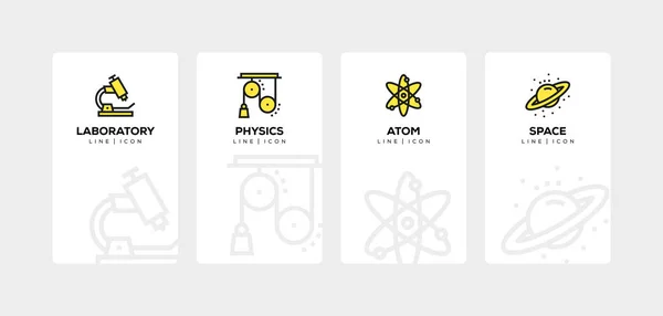 Set de iconos de LÍNEA DE CIENCIA —  Fotos de Stock