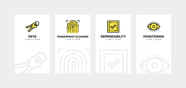 Bezpečnostní linie Icon Set — Stock fotografie