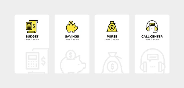 Winkelen en Retail lijn Icon Set — Stockfoto