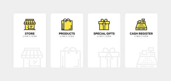 Winkelen lijn Icon Set — Stockfoto