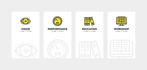 SKILL AND BEST PRACTICE LINE ICON SET — Stock Photo, Image