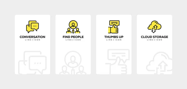 SOCIAL MEDIA LINE ICON SET — Stock Photo, Image