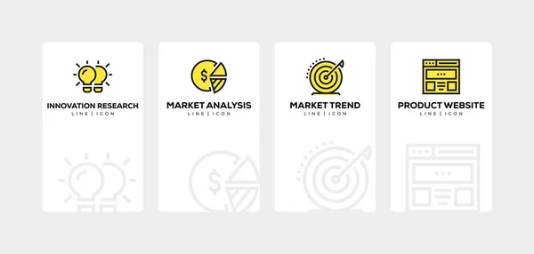 START UP AND DEVELOPMENT LINE ICON SET — Stock Photo, Image