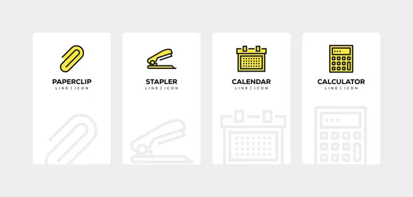 STATIONERY LINE ICON SET — Stock Photo, Image