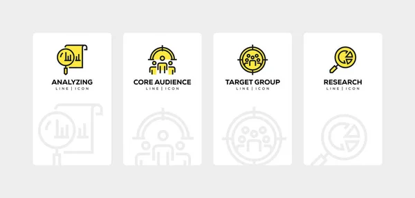 Target publiek lijn Icon Set — Stockfoto