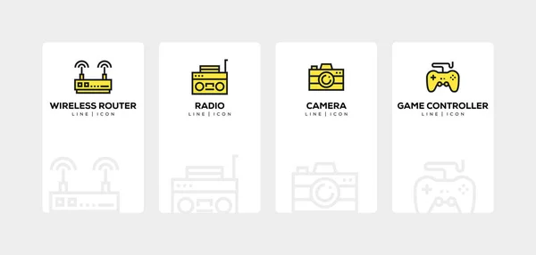Technologie en apparaten lijn Icon Set — Stockfoto