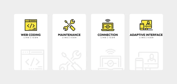 Web開発ラインアイコンセット — ストック写真