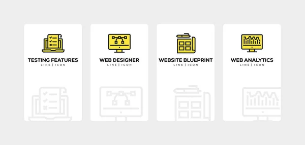 WEB DEVELOPMENT LINE ICON SET — Stock Photo, Image