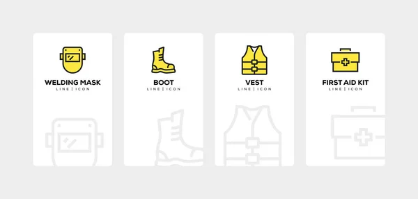 Werk veiligheid lijn Icon Set — Stockfoto