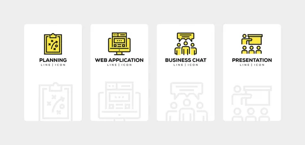 WORKFLOW І BUSINESS LINE ICON SET — стокове фото