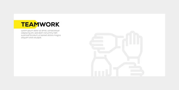 Teamwork Banner Concept. Pictogram — Stockfoto