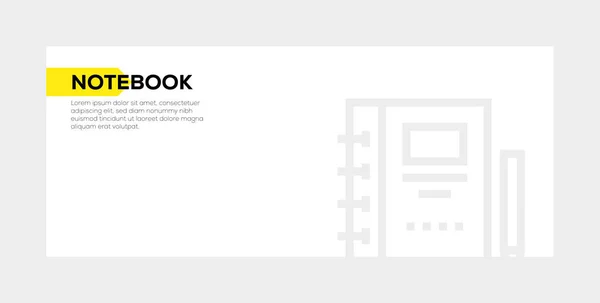 Notebook Banner koncepció — Stock Fotó