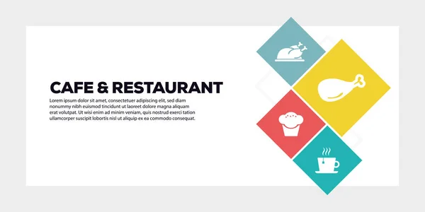 Cafe & restaurang banner koncept — Stockfoto