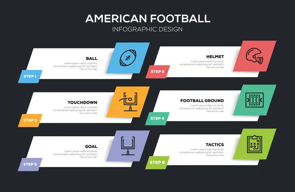 Ενημερωτικό Γραφικό Σχέδιο Αμερικανικού Ποδοσφαίρου — Φωτογραφία Αρχείου
