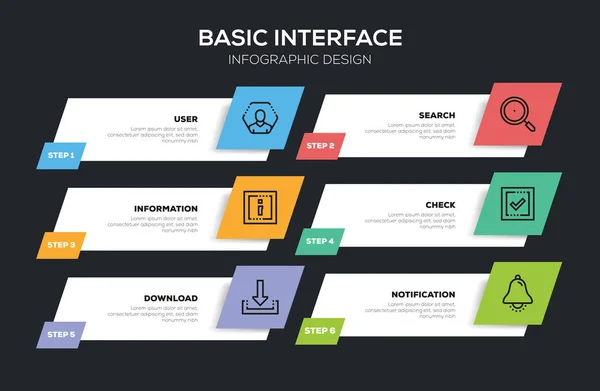 Progettazione Infografica Dell Interfaccia Base — Foto Stock