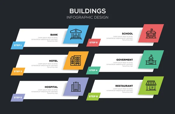 Diseño Infográfico Los Edificios Ilustración —  Fotos de Stock