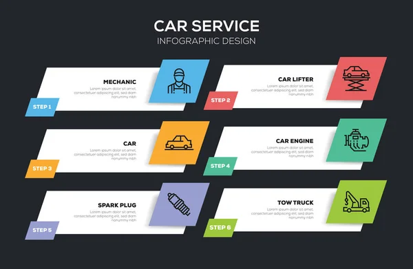 Diseño Infografía Del Servicio Coches — Foto de Stock