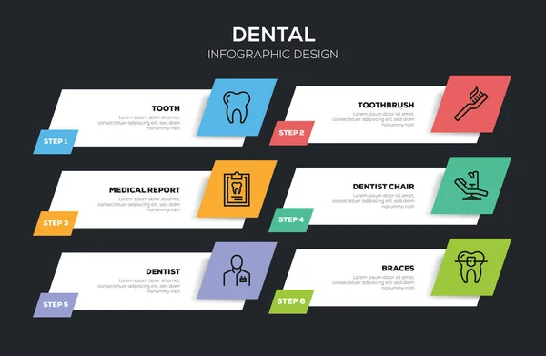 Diseño Infográfico Dental Ilustración — Foto de Stock