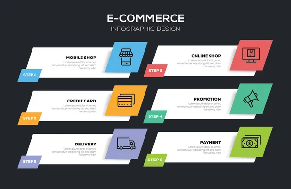 Diseño Infográfico Comercio Electrónico —  Fotos de Stock