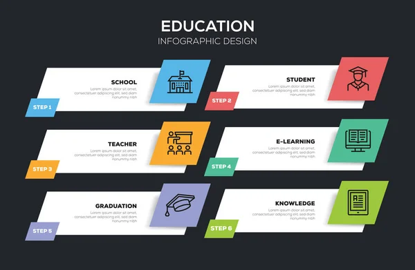 Educación Diseño Infográfico Ilustración — Foto de Stock