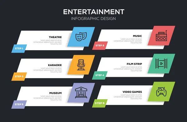 Ertertainment Infografisk Design Illustration - Stock-foto