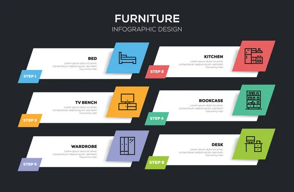 Diseño Infográfico Muebles Ilustración — Foto de Stock