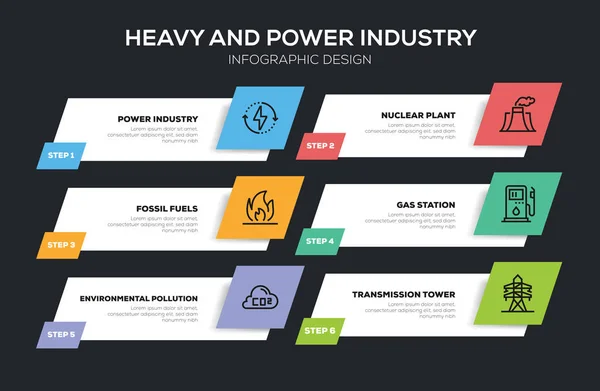 Ağır Güç Endüstrisi Bilgi Grafiği Tasarımı — Stok fotoğraf