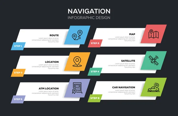 Diseño Infográfico Navegación Ilustración — Foto de Stock